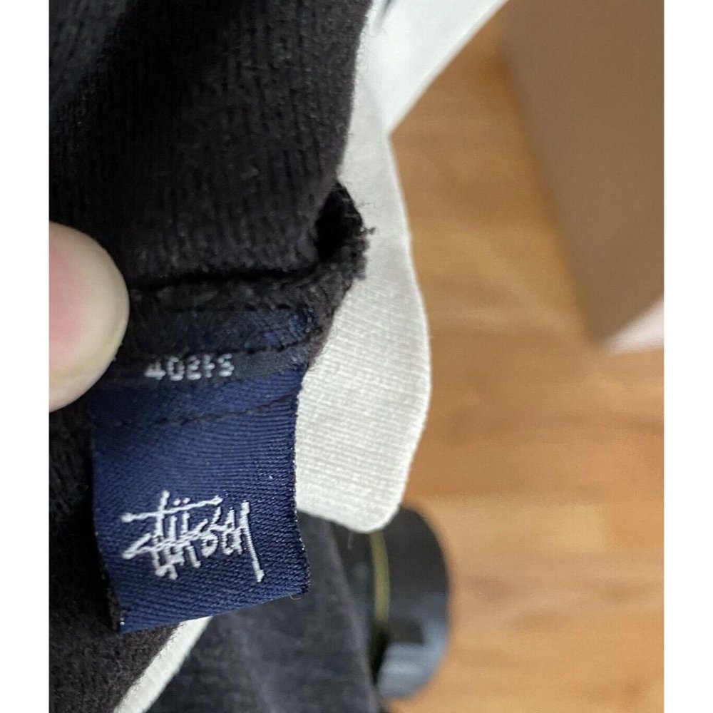 STUSSY Polyester Track Jacket Black women's Size Medium Removable Sleeves *READ* - Picture 13 of 14